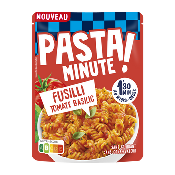 Fusili tomates basilic pasta minute micro ondables 1 minute 30 LUSTUCRU 220g
