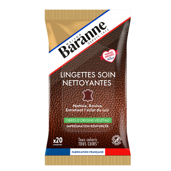 Lingettes nettoyantes cuir BARANNE X20