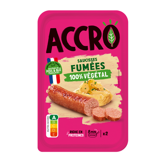 Saucisses fumées 100% végétal ACCRO 180g