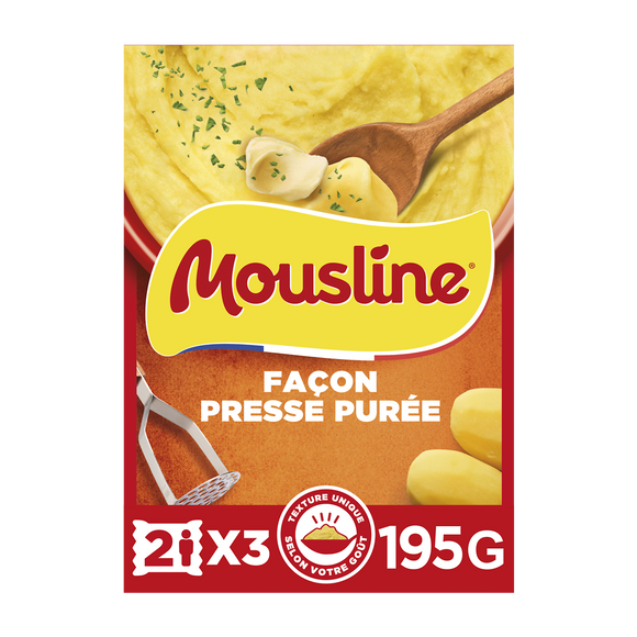 Purée façon presse purée 2 personnes MOUSLINE x3 195g