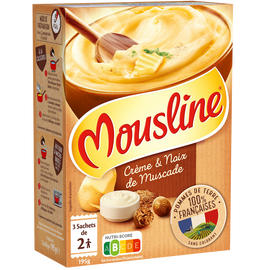 Purée MOUSLINE crême muscade format 2 personnes 3x65g 195g