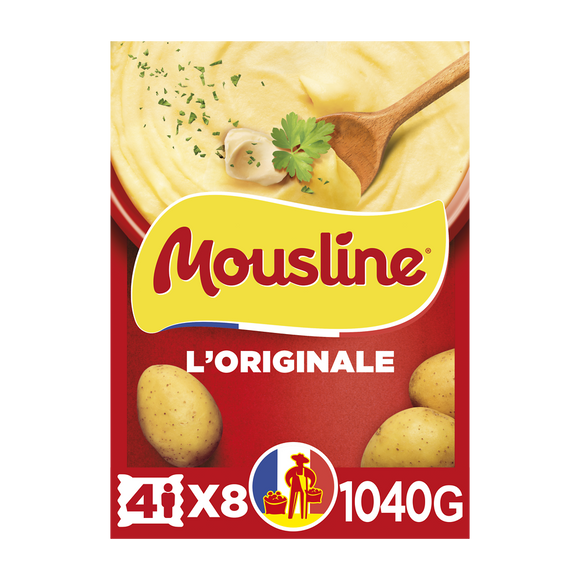 Purée nature MOUSLINE format 4 personnes 8 sachets de 130g 1040g