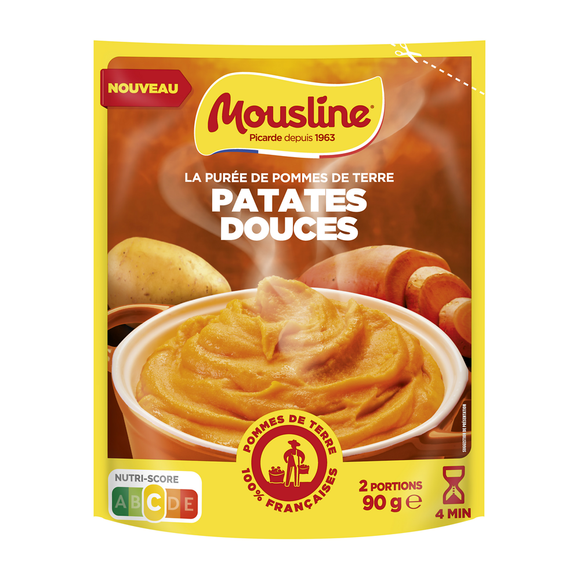 Préparation purée pommes de terre et patate douce MOUSLINE - 2 personnes - doypack 90g