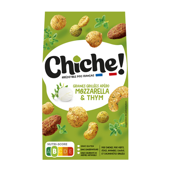 Graines grillées apéro mozzarella & thym CHICHE, sachet 90g
