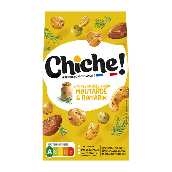 Graines grillées apéro moutarde & romarin CHICHE, sachet 90g