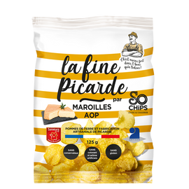 Chips artisanales cuites au chaudron aromatisée au maroilles AOP So chips 125g