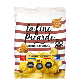 Chips artisanales cuites au chaudron saveur oignons rissolés So Chips125g