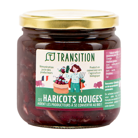 Haricots rouges en cours de conversion biologique TRANSITION, bocal de265g