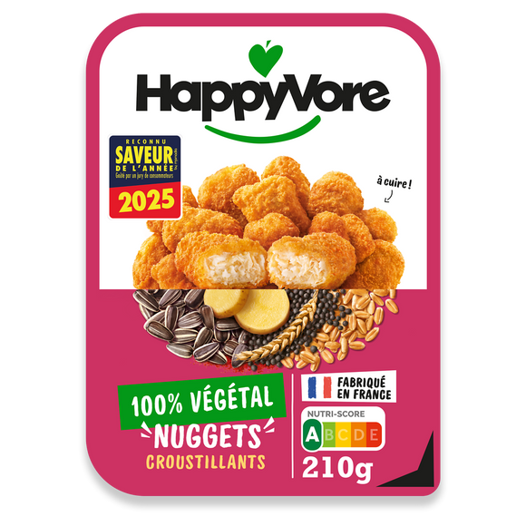 Nuggets vegetaux et gourmands HAPPYVORE 210g