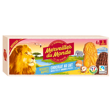 Gâteaux animaux nappés chocolat lait MERVEILLES DU MONDE, 200g