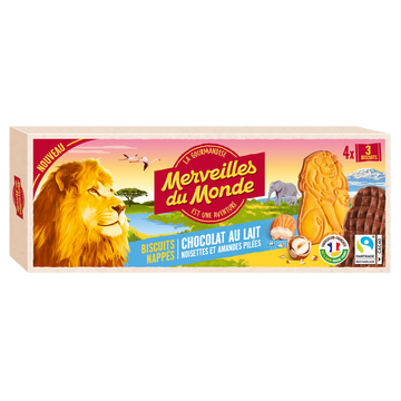 Gâteaux animaux nappés chocolat lait MERVEILLES DU MONDE, 200g