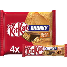 Barres de chocolat au lait peanut butter Chunky KITKAT - 4 barres de 40g