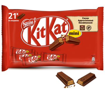 Barres de chocolat au lait mini KITKAT - Sachet de 350g