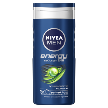 Shampooing et douche energy men NIVEA, 250ml