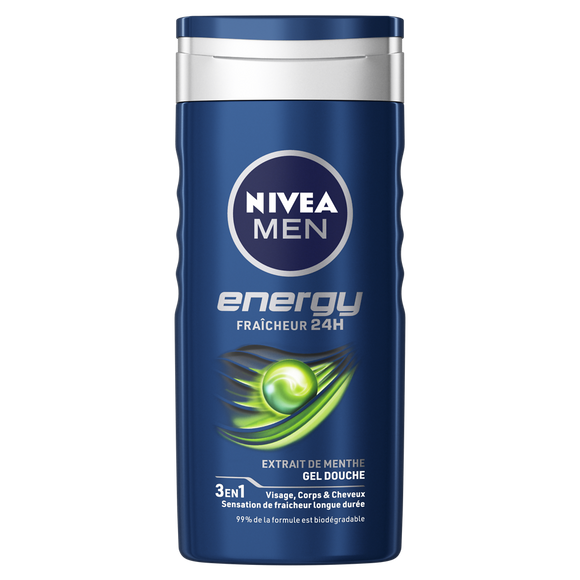 Shampooing et douche energy men NIVEA, 250ml