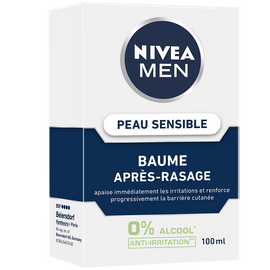 Baume après-rasage peaux sensibles NIVEA FOR MEN, flacon 100ml