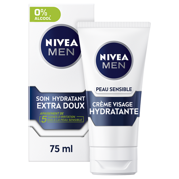 Crème visage homme soin apaisant sensitive pour peaux sensibles men NIVEA, 75ml