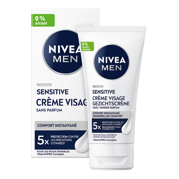 Crème visage homme soin apaisant sensitive pour peaux sensibles men NIVEA, 75ml