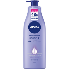 Lait douceur hydratant pour peaux sèches Body NIVEA, flacon de 250ml