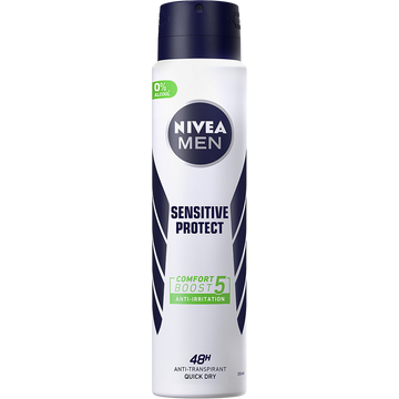 Déodorant Homme Sensitive protect NIVEA FOR MEN, Atomiseur 200ml