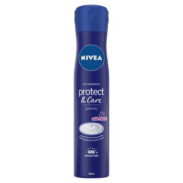 Déodorant protect & care 48 heures NIVEA, atomiseur de 200ml