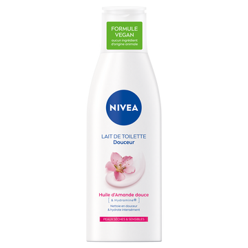 Lait de toilette douceur pour peaux sensibles NIVEA, flacon de 200ml