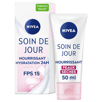 Soin de jour nutritif pour le visage confort SPF15 pour peaux sensibles et sèches  NIVEA, tube de 50ml