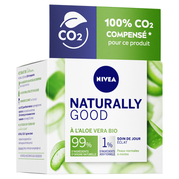 Soin de jour coup d'éclat aloe vera naturally good NIVEA, 50ml