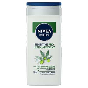 Gel douche sensitive pro ultra-apaisant men huile de graines de chanvre NIVEA 250ml