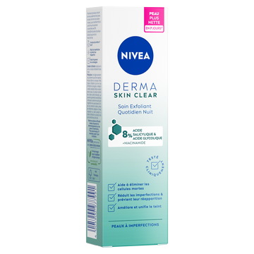 Soin visage exfoliant nuit Peaux à Imperfections derma skin clear NIVEA 40ml
