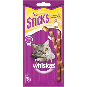 Friandises chat Sticks au poulet WHISKAS - 3x6g