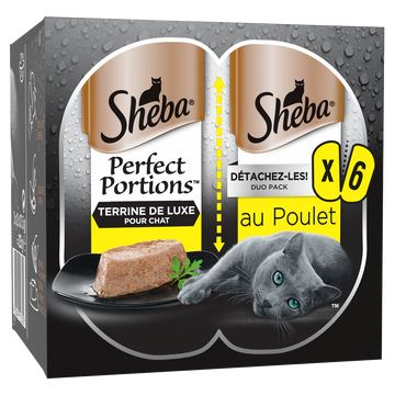 Barquettes chat Perfect Portions au poulet en terrine SHEBA - 6x37,5g