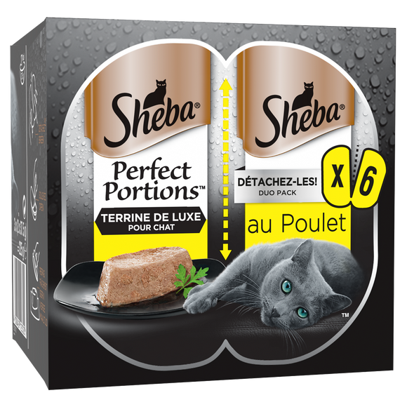 Barquettes chat Perfect Portions au poulet en terrine SHEBA - 6x37,5g
