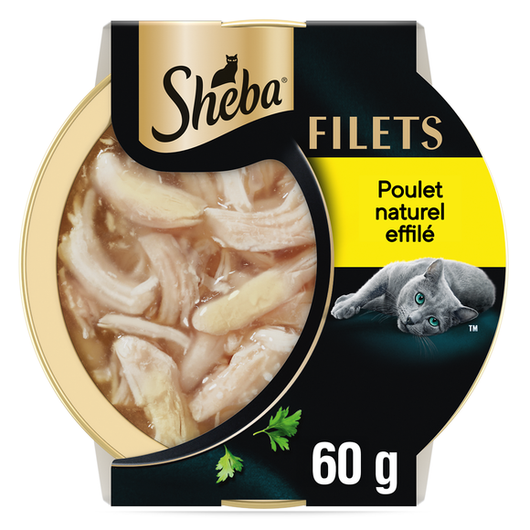 Barquette chat Filets les Effilés de poulet SHEBA - 60g