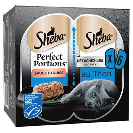 Barquettes chat Perfect Portions au thon en sauce SHEBA - 6x37,5g