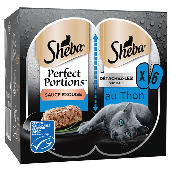 Barquettes chat Perfect Portions au thon en sauce SHEBA - 6x37,5g