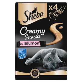 Friandises chat Creamy snacks au saumon SHEBA - 4x12g