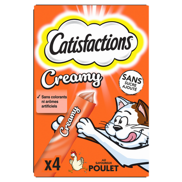 Friandises chat Creamy au poulet CATISFACTIONS - 4x10g