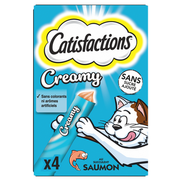 Friandises chat Creamy au saumon CATISFACTIONS - 4x10g