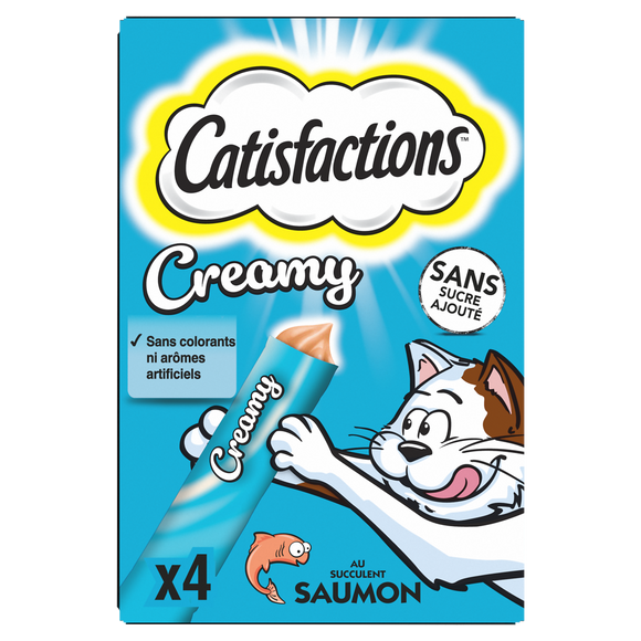 Friandises chat Creamy au saumon CATISFACTIONS - 4x10g