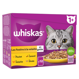 Sachets fraîcheur chat Les Festins à la Volaille en gelée WHISKAS - 12x85g