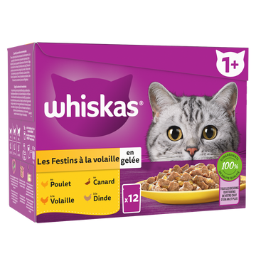 Sachets fraîcheur chat Les Festins à la Volaille en gelée WHISKAS - 12x85g