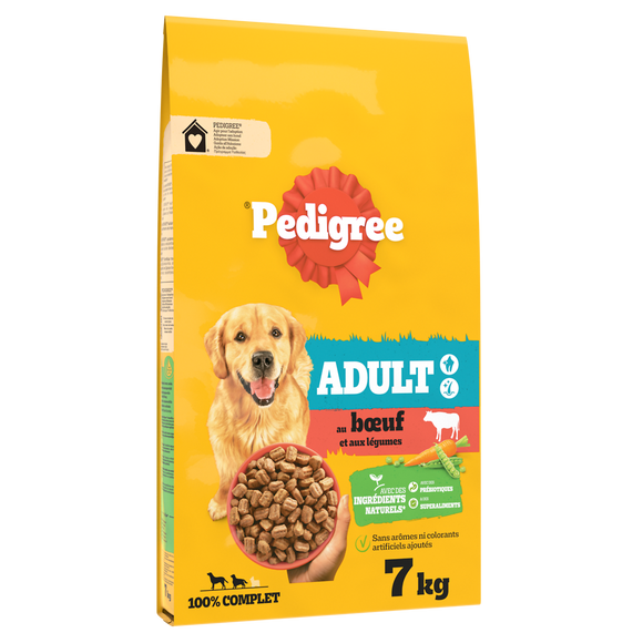 Croquettes moyen et grand chien au boeuf et aux légumes PEDIGREE - 7kg