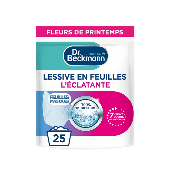 DR. BECKMANN - Lessive en feuilles - Fleurs de Printemps - 25 lavages