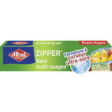 Sacs zipper moyen modèle 70% resources recyclées ALBAL 3L x8