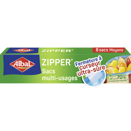 Sacs zipper moyen modèle 70% resources recyclées ALBAL 3L x8