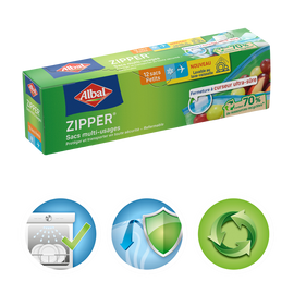 Sacs zipper petit modèle 70% resources recyclées ALBAL 1L X122