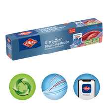 Sacs congélation ultra zip moyens modèles 70% ressource recyclée ALBAL3L x15
