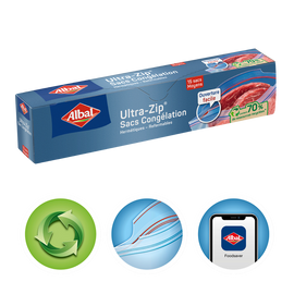 Sacs congélation ultra zip moyens modèles 70% ressource recyclée ALBAL3L x15