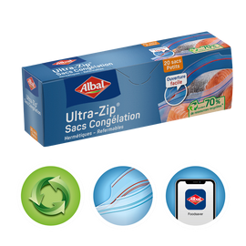 Sacs congélation ultra zip petit modèle 70% ressources recyclées ALBAL1L x20